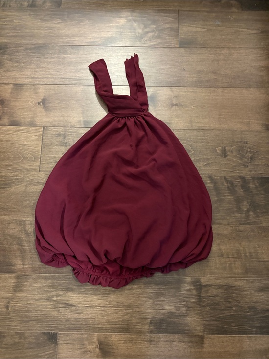 Tops - ' Burgundy Bubble Dress - Sleeveless Halter Style